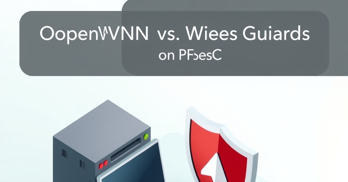 Two VPN tunnel endpoints, one labeled OpenVPN and one WireGuard, comparison layout